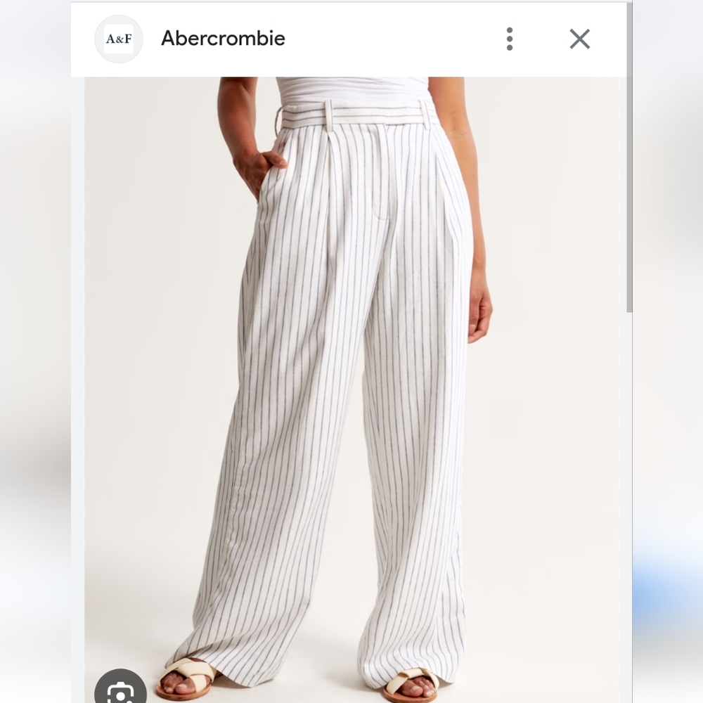NWT Curve Love A&F Harper Tailored Linen-Blend Pant